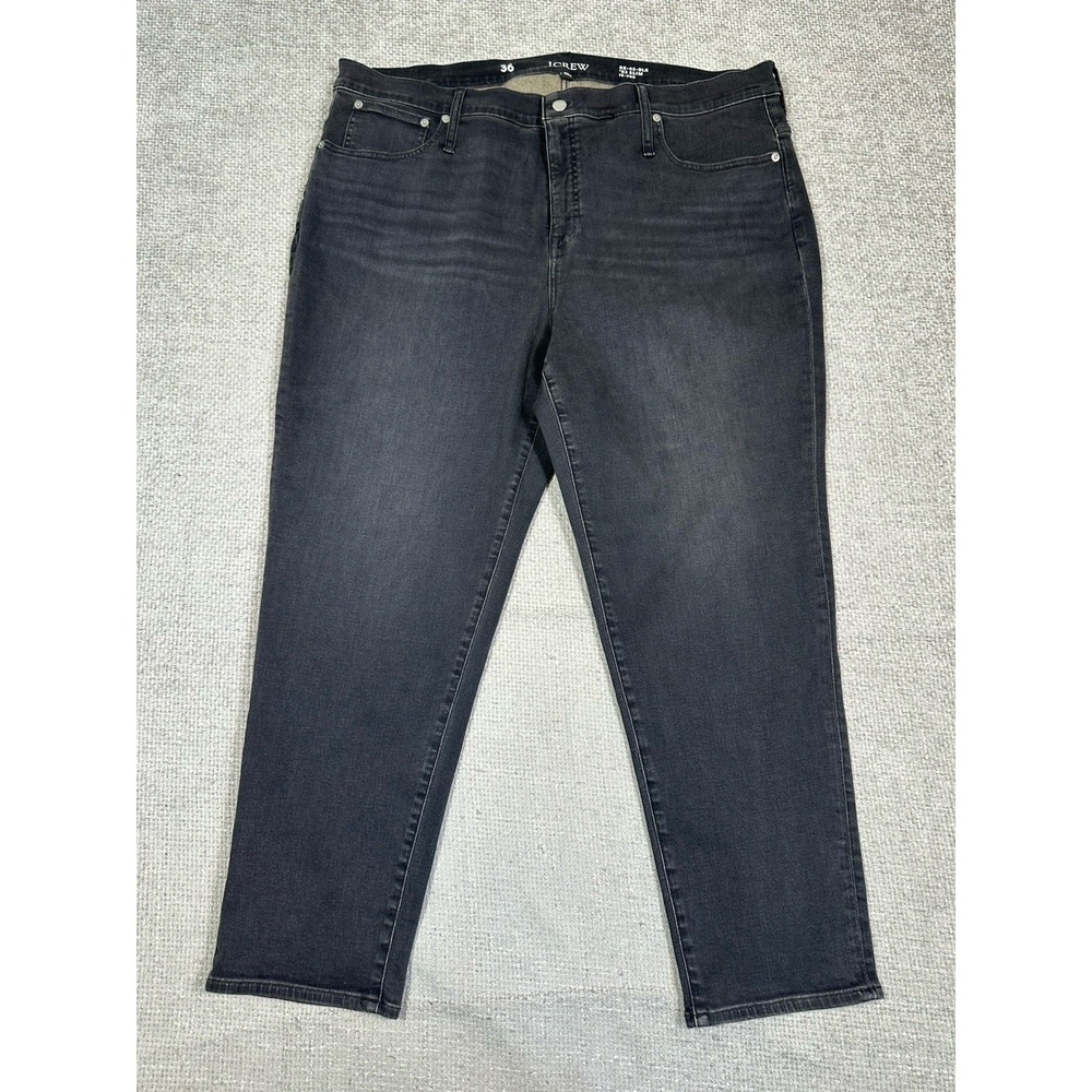J.Crew Slim‎ Straight Jeans Women 36 43x27.5 Black RE-03-BLK CF500 Stretch